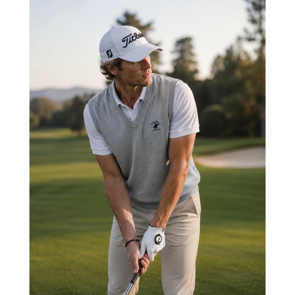 Beverly Hills Polo Club Vest Adult Men's Medium Grey Golfing Pullover
